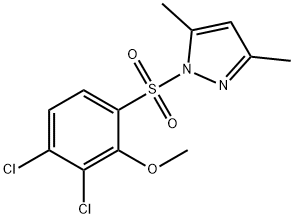 2,3-dichloro-6-[(3,5-dimethyl-1H-pyrazol-1-yl)sulfonyl]phenyl methyl ether Structure