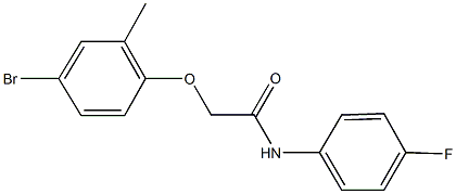 2-(4-bromo-2-methylphenoxy)-N-(4-fluorophenyl)acetamide,433947-52-5,结构式