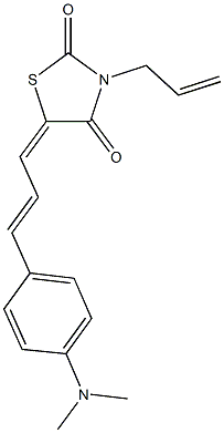 3-allyl-5-{3-[4-(dimethylamino)phenyl]-2-propenylidene}-1,3-thiazolidine-2,4-dione Struktur
