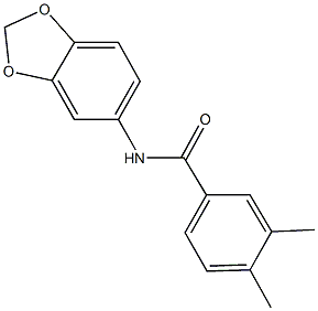 N-(1,3-benzodioxol-5-yl)-3,4-dimethylbenzamide 化学構造式