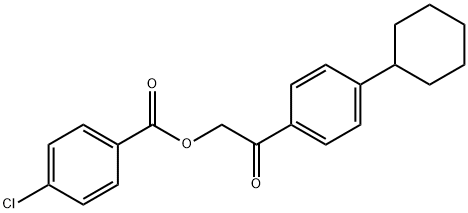 2-(4-cyclohexylphenyl)-2-oxoethyl 4-chlorobenzoate Struktur