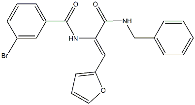 N-[1-[(benzylamino)carbonyl]-2-(2-furyl)vinyl]-3-bromobenzamide Struktur