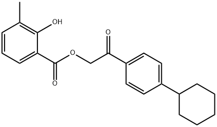 2-(4-cyclohexylphenyl)-2-oxoethyl 2-hydroxy-3-methylbenzoate 结构式