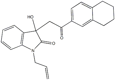 1-allyl-3-hydroxy-3-[2-oxo-2-(5,6,7,8-tetrahydro-2-naphthalenyl)ethyl]-1,3-dihydro-2H-indol-2-one Struktur