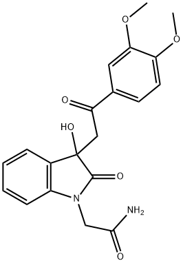 2-{3-[2-(3,4-dimethoxyphenyl)-2-oxoethyl]-3-hydroxy-2-oxo-2,3-dihydro-1H-indol-1-yl}acetamide,434290-81-0,结构式