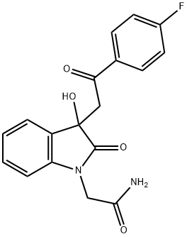 2-{3-[2-(4-fluorophenyl)-2-oxoethyl]-3-hydroxy-2-oxo-2,3-dihydro-1H-indol-1-yl}acetamide,434293-39-7,结构式