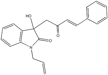 1-allyl-3-hydroxy-3-(2-oxo-4-phenyl-3-butenyl)-1,3-dihydro-2H-indol-2-one Structure