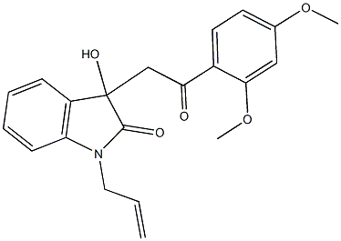 1-allyl-3-[2-(2,4-dimethoxyphenyl)-2-oxoethyl]-3-hydroxy-1,3-dihydro-2H-indol-2-one,434297-04-8,结构式