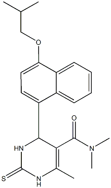 4-(4-isobutoxy-1-naphthyl)-N,N,6-trimethyl-2-thioxo-1,2,3,4-tetrahydro-5-pyrimidinecarboxamide 化学構造式