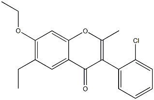 3-(2-chlorophenyl)-7-ethoxy-6-ethyl-2-methyl-4H-chromen-4-one Structure