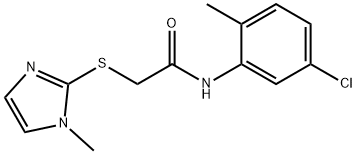 N-(5-chloro-2-methylphenyl)-2-[(1-methyl-1H-imidazol-2-yl)sulfanyl]acetamide 结构式