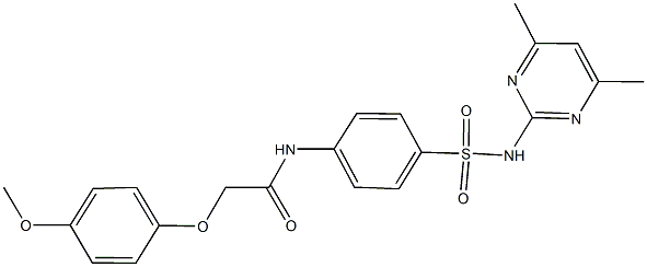 N-(4-{[(4,6-dimethyl-2-pyrimidinyl)amino]sulfonyl}phenyl)-2-(4-methoxyphenoxy)acetamide Structure