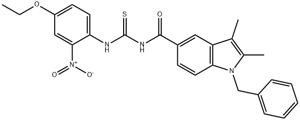 N-[(1-benzyl-2,3-dimethyl-1H-indol-5-yl)carbonyl]-N'-{4-ethoxy-2-nitrophenyl}thiourea 结构式