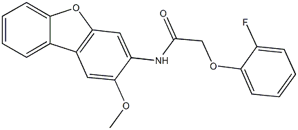 2-(2-fluorophenoxy)-N-(2-methoxydibenzo[b,d]furan-3-yl)acetamide Structure