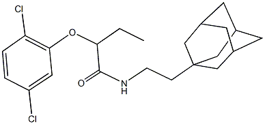 N-[2-(1-adamantyl)ethyl]-2-(2,5-dichlorophenoxy)butanamide 结构式