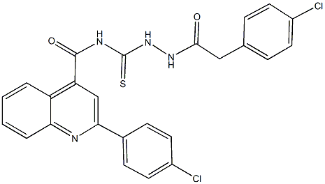 2-(4-chlorophenyl)-N-({2-[(4-chlorophenyl)acetyl]hydrazino}carbothioyl)-4-quinolinecarboxamide Struktur