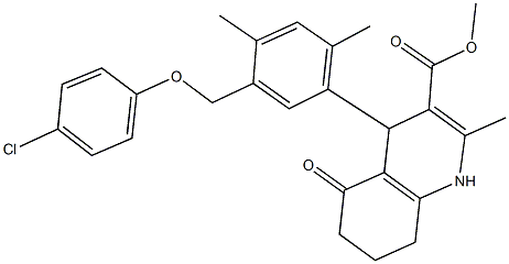 438195-25-6 methyl 4-{5-[(4-chlorophenoxy)methyl]-2,4-dimethylphenyl}-2-methyl-5-oxo-1,4,5,6,7,8-hexahydro-3-quinolinecarboxylate