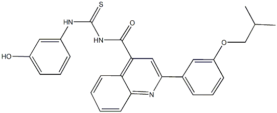 N-(3-hydroxyphenyl)-N'-{[2-(3-isobutoxyphenyl)-4-quinolinyl]carbonyl}thiourea Structure