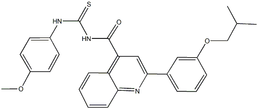 N-{[2-(3-isobutoxyphenyl)-4-quinolinyl]carbonyl}-N'-(4-methoxyphenyl)thiourea,438195-54-1,结构式
