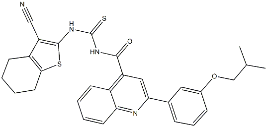 N-(3-cyano-4,5,6,7-tetrahydro-1-benzothien-2-yl)-N'-{[2-(3-isobutoxyphenyl)-4-quinolinyl]carbonyl}thiourea,438195-78-9,结构式