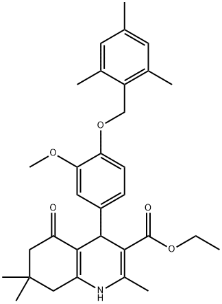 ethyl 4-[4-(mesitylmethoxy)-3-methoxyphenyl]-2,7,7-trimethyl-5-oxo-1,4,5,6,7,8-hexahydro-3-quinolinecarboxylate|