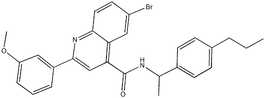 6-bromo-2-(3-methoxyphenyl)-N-[1-(4-propylphenyl)ethyl]-4-quinolinecarboxamide Struktur