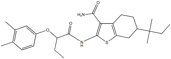 438195-92-7 2-{[2-(3,4-dimethylphenoxy)butanoyl]amino}-6-tert-pentyl-4,5,6,7-tetrahydro-1-benzothiophene-3-carboxamide