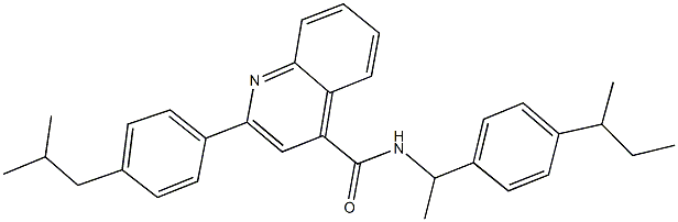 N-[1-(4-sec-butylphenyl)ethyl]-2-(4-isobutylphenyl)-4-quinolinecarboxamide Struktur