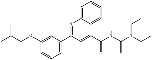 N,N-diethyl-N'-{[2-(3-isobutoxyphenyl)-4-quinolinyl]carbonyl}thiourea Structure