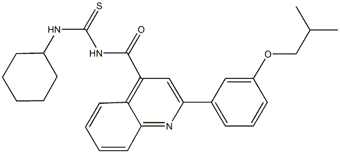 N-cyclohexyl-N'-{[2-(3-isobutoxyphenyl)-4-quinolinyl]carbonyl}thiourea Structure