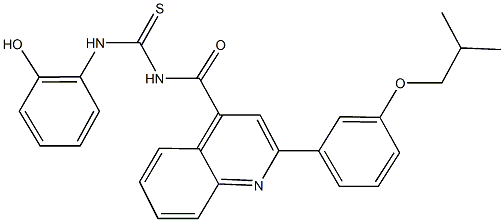 N-(2-hydroxyphenyl)-N'-{[2-(3-isobutoxyphenyl)-4-quinolinyl]carbonyl}thiourea,438196-62-4,结构式