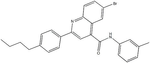 6-bromo-2-(4-butylphenyl)-N-(3-methylphenyl)-4-quinolinecarboxamide 结构式