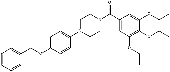 1-[4-(benzyloxy)phenyl]-4-(3,4,5-triethoxybenzoyl)piperazine Struktur