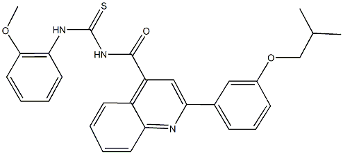 N-{[2-(3-isobutoxyphenyl)-4-quinolinyl]carbonyl}-N'-(2-methoxyphenyl)thiourea Struktur