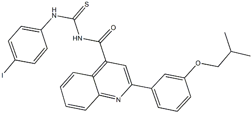 N-(4-iodophenyl)-N'-{[2-(3-isobutoxyphenyl)-4-quinolinyl]carbonyl}thiourea,438196-95-3,结构式