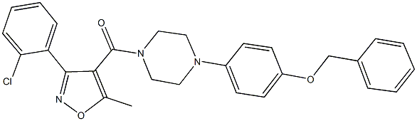 benzyl 4-(4-{[3-(2-chlorophenyl)-5-methyl-4-isoxazolyl]carbonyl}-1-piperazinyl)phenyl ether Struktur