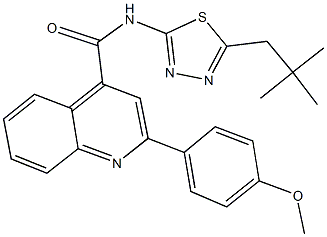 2-(4-methoxyphenyl)-N-(5-neopentyl-1,3,4-thiadiazol-2-yl)-4-quinolinecarboxamide 化学構造式