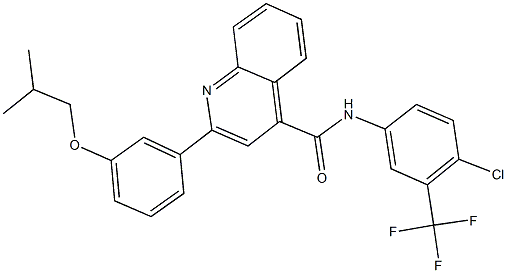 N-[4-chloro-3-(trifluoromethyl)phenyl]-2-(3-isobutoxyphenyl)-4-quinolinecarboxamide 化学構造式