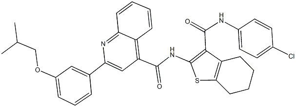 N-{3-[(4-chloroanilino)carbonyl]-4,5,6,7-tetrahydro-1-benzothien-2-yl}-2-(3-isobutoxyphenyl)-4-quinolinecarboxamide,438197-71-8,结构式