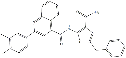 438197-80-9 N-[3-(aminocarbonyl)-5-benzyl-2-thienyl]-2-(3,4-dimethylphenyl)-4-quinolinecarboxamide