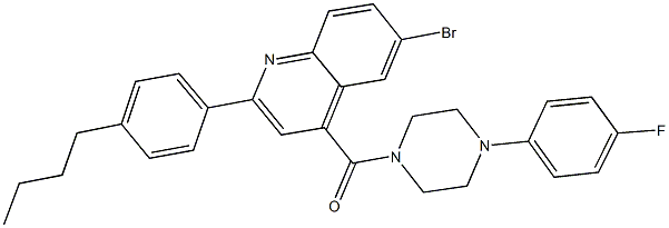 6-bromo-2-(4-butylphenyl)-4-{[4-(4-fluorophenyl)-1-piperazinyl]carbonyl}quinoline Structure