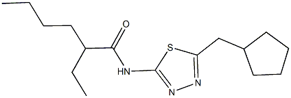 N-[5-(cyclopentylmethyl)-1,3,4-thiadiazol-2-yl]-2-ethylhexanamide Struktur