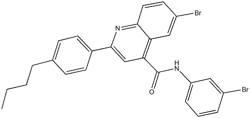 6-bromo-N-(3-bromophenyl)-2-(4-butylphenyl)-4-quinolinecarboxamide Structure