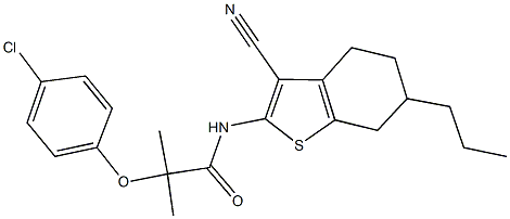 2-(4-chlorophenoxy)-N-(3-cyano-6-propyl-4,5,6,7-tetrahydro-1-benzothien-2-yl)-2-methylpropanamide|