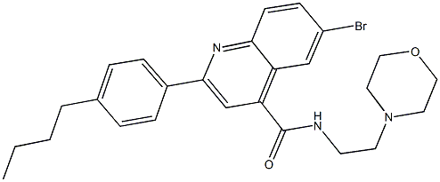 6-bromo-2-(4-butylphenyl)-N-[2-(4-morpholinyl)ethyl]-4-quinolinecarboxamide,438211-11-1,结构式