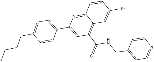 6-bromo-2-(4-butylphenyl)-N-(4-pyridinylmethyl)-4-quinolinecarboxamide,438211-21-3,结构式