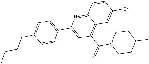 6-bromo-2-(4-butylphenyl)-4-[(4-methyl-1-piperidinyl)carbonyl]quinoline Structure