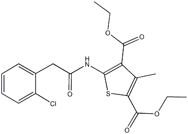 diethyl 5-{[(2-chlorophenyl)acetyl]amino}-3-methyl-2,4-thiophenedicarboxylate,438211-93-9,结构式