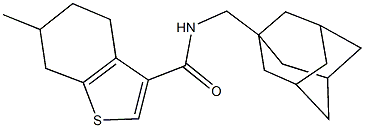 N-(1-adamantylmethyl)-6-methyl-4,5,6,7-tetrahydro-1-benzothiophene-3-carboxamide Struktur