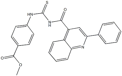 methyl 4-[({[(2-phenyl-4-quinolinyl)carbonyl]amino}carbothioyl)amino]benzoate Structure